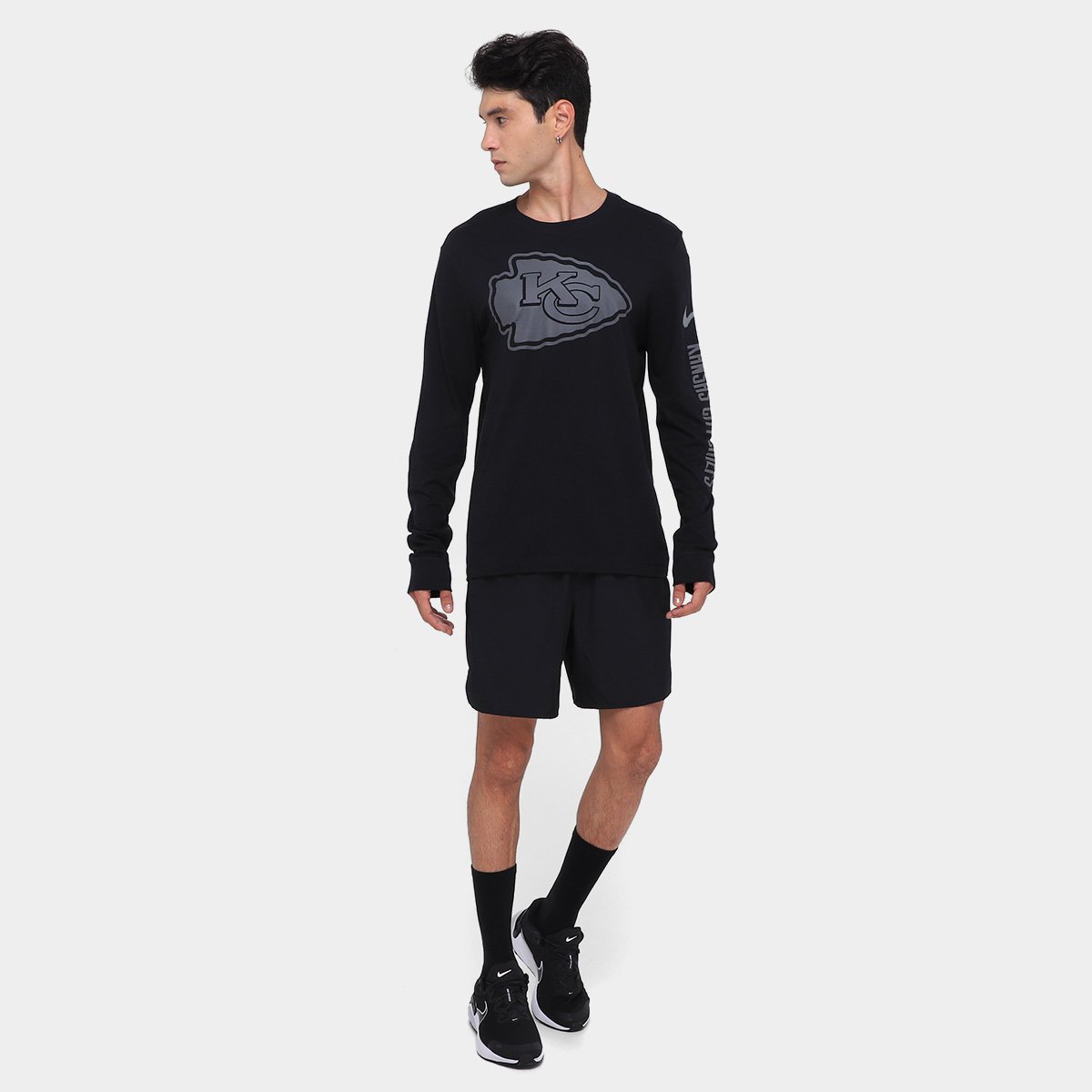 Camiseta Nike NFL Kansas City Chiefs Reflective Essential Manga Longa Masculina - Tam: G - 3