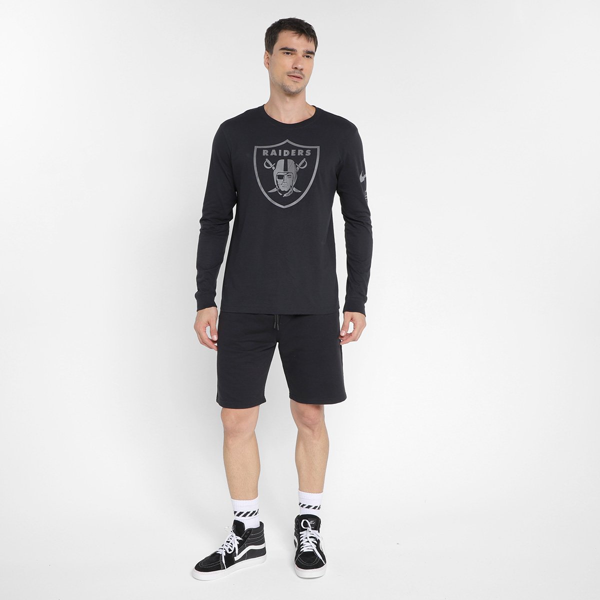 Camiseta Nike NFL Las Vegas Raiders Reflective Essential Manga Longa Masculina - Tam: P - 3