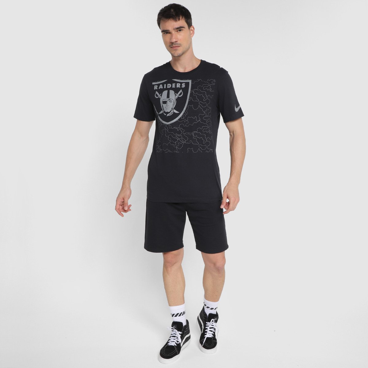 Camiseta Nike NFL Las Vegas Raiders Reflective Essential Masculina - Tam: P - 3