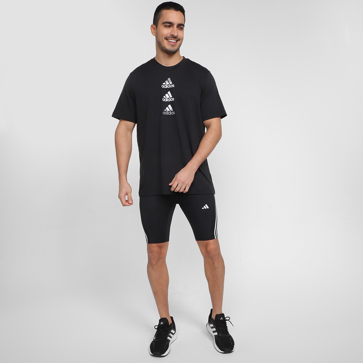 Bermuda de Compressão Adidas Treino Techfit 3-Stripes Masculino - Tam: G - 3