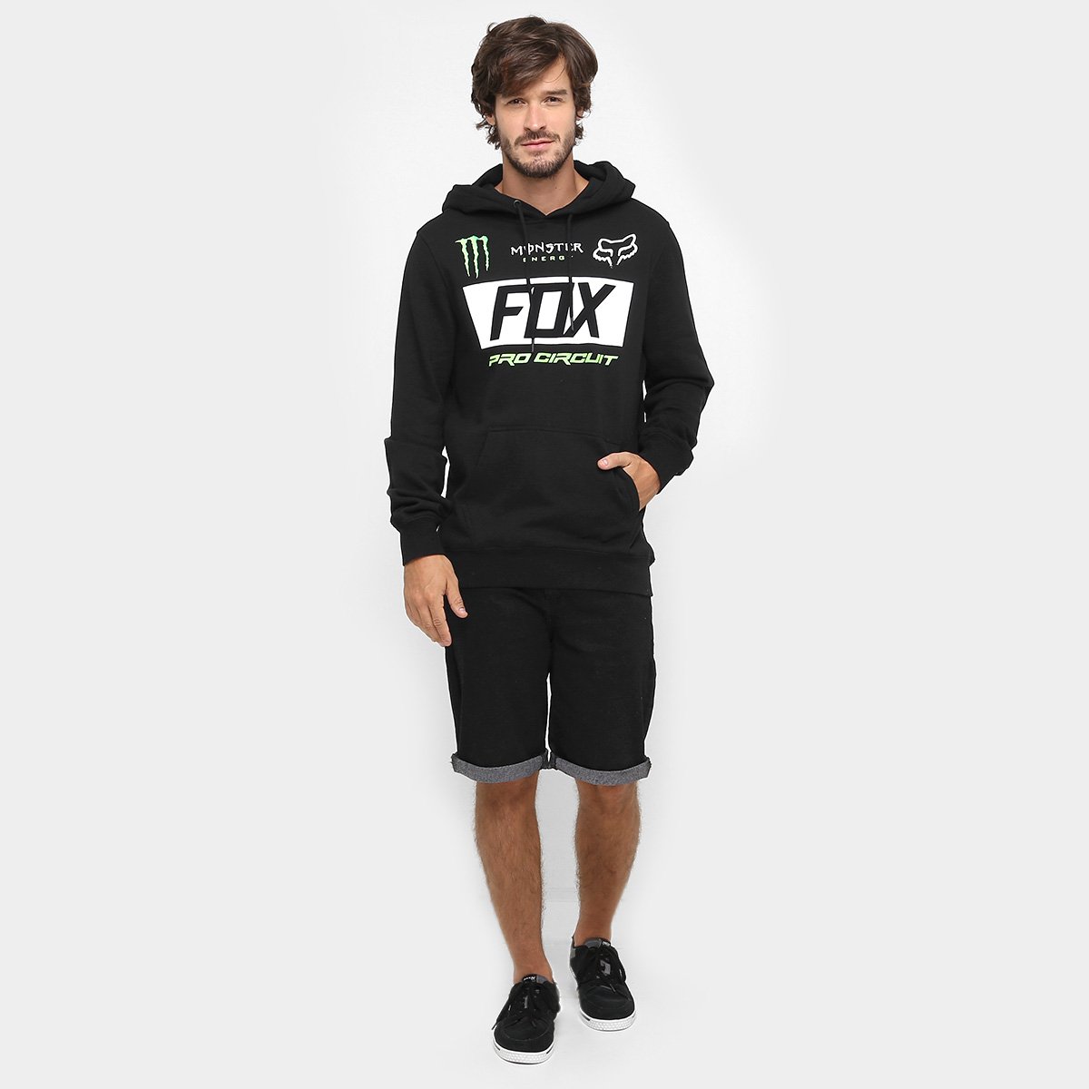 fox monster moletom com capuz