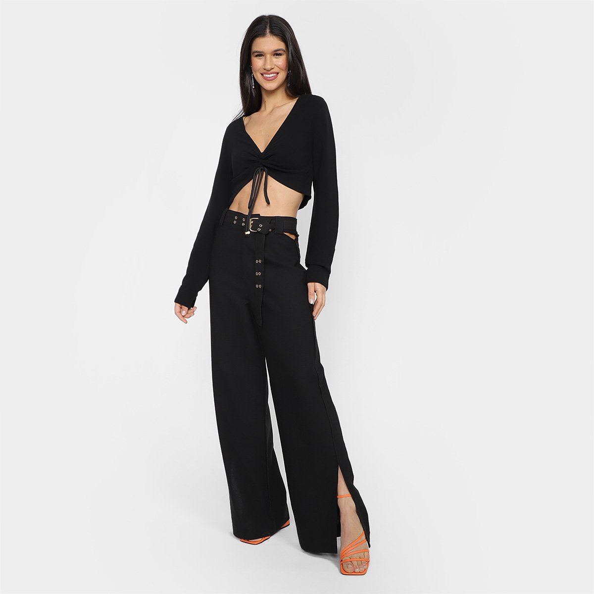 Calça Pantalona All Is Love Com Cinto Cintura Alta Feminina - Tam: M - 1