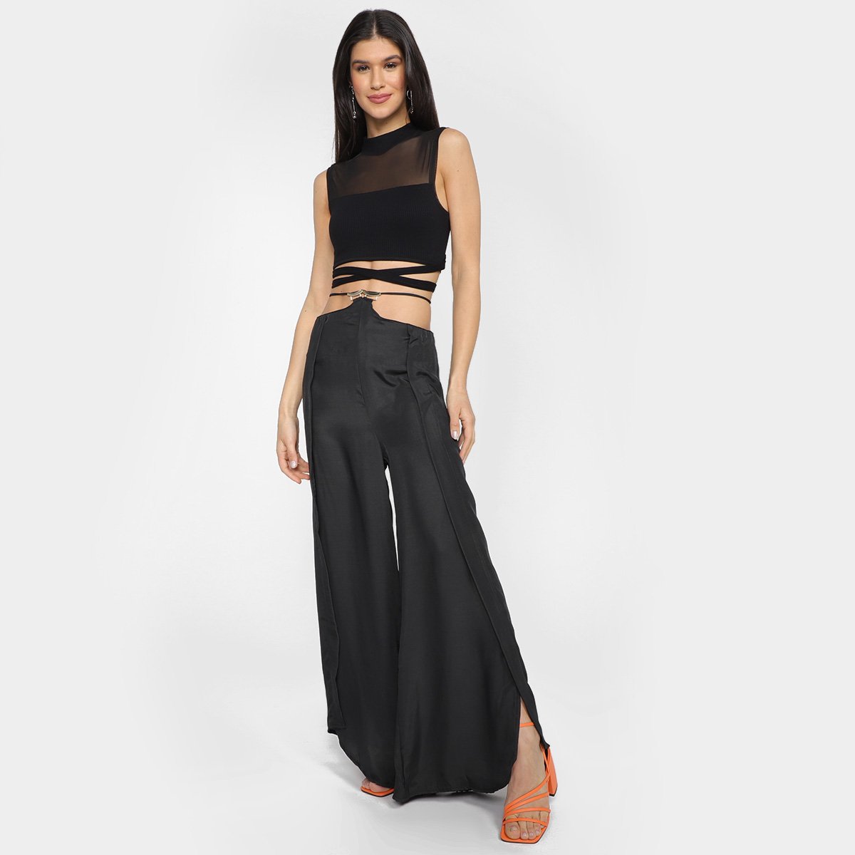 Calça All Is Love Wide Leg Amarração Feminina - Tam: M - 1