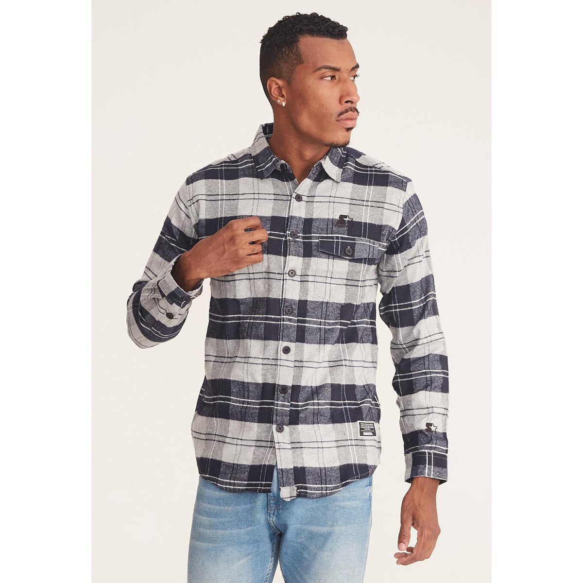 Camisa Xadrez Starter Manga Longa Masculina