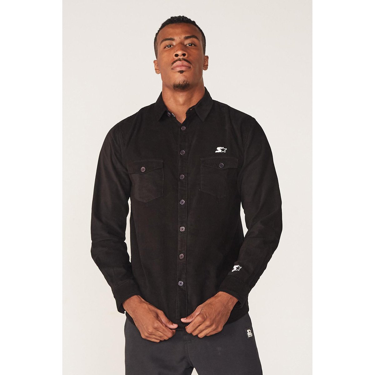 Camisa Jeans Starter Mini Logo Manga Longa Masculina
