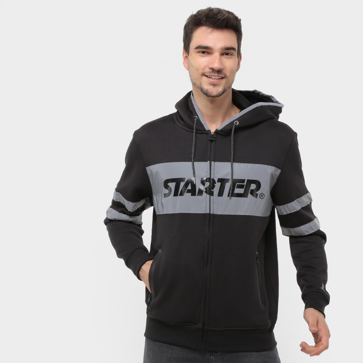 Jaqueta Moletom Starter Faixas Masculina
