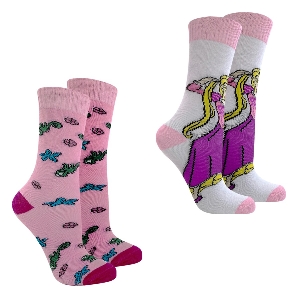 Kit Meia Infantil Disney Cano Longo Rapunzel Com 2 Pares Feminina
