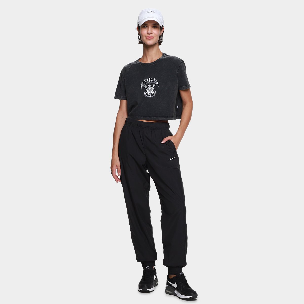 Camiseta Cropped Corinthians Oversized Feminina - Tam: P - 3