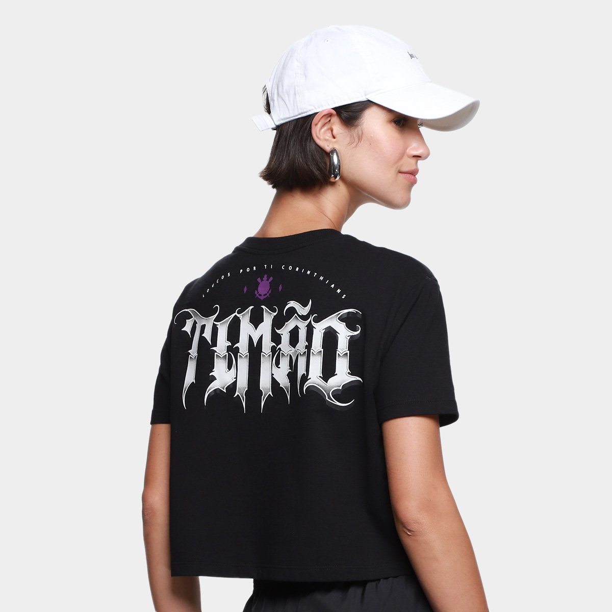Camiseta Cropped Corinthians Feminina - Tam: G - 1