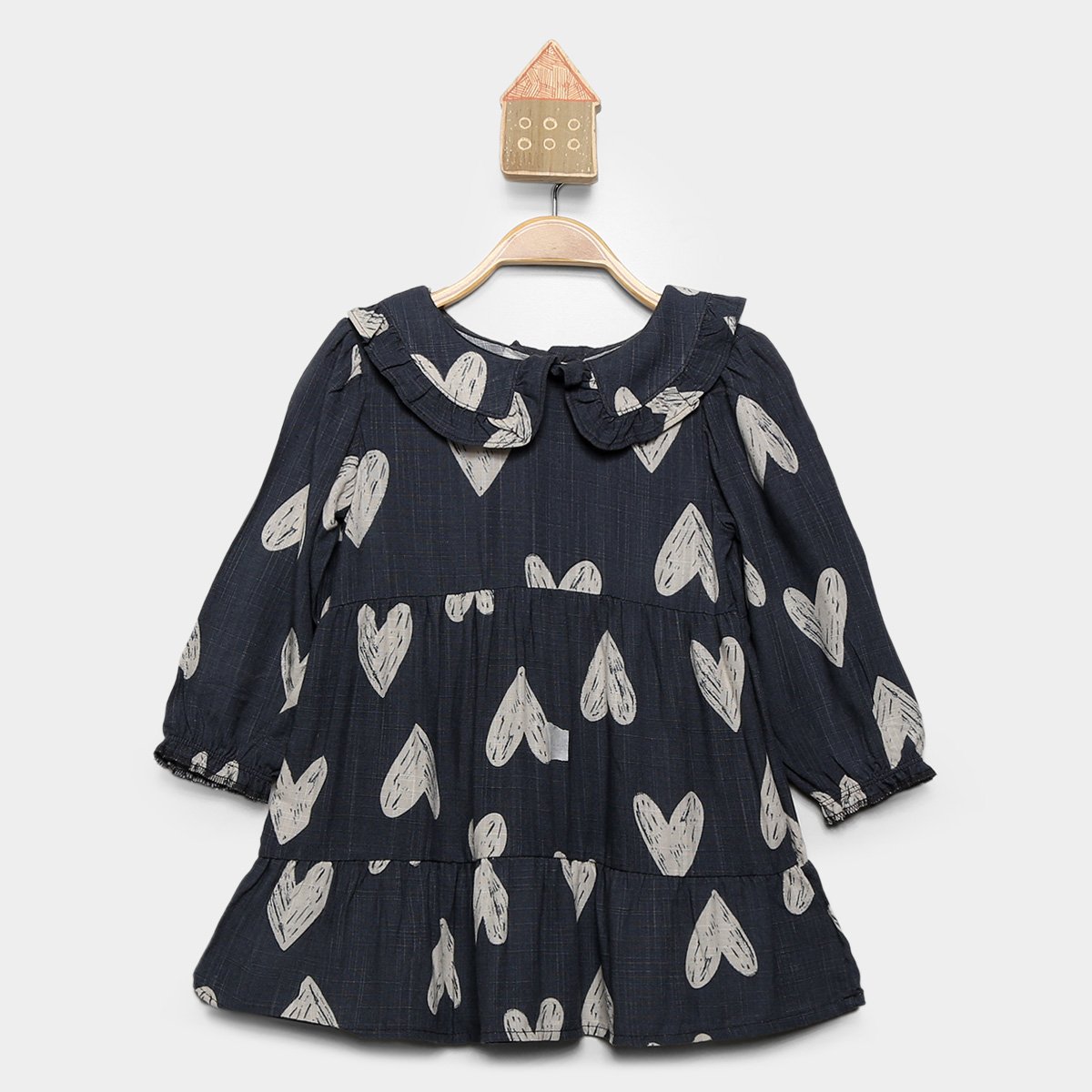 Vestido Infantil Hering Corações - Tam: 1A - 1