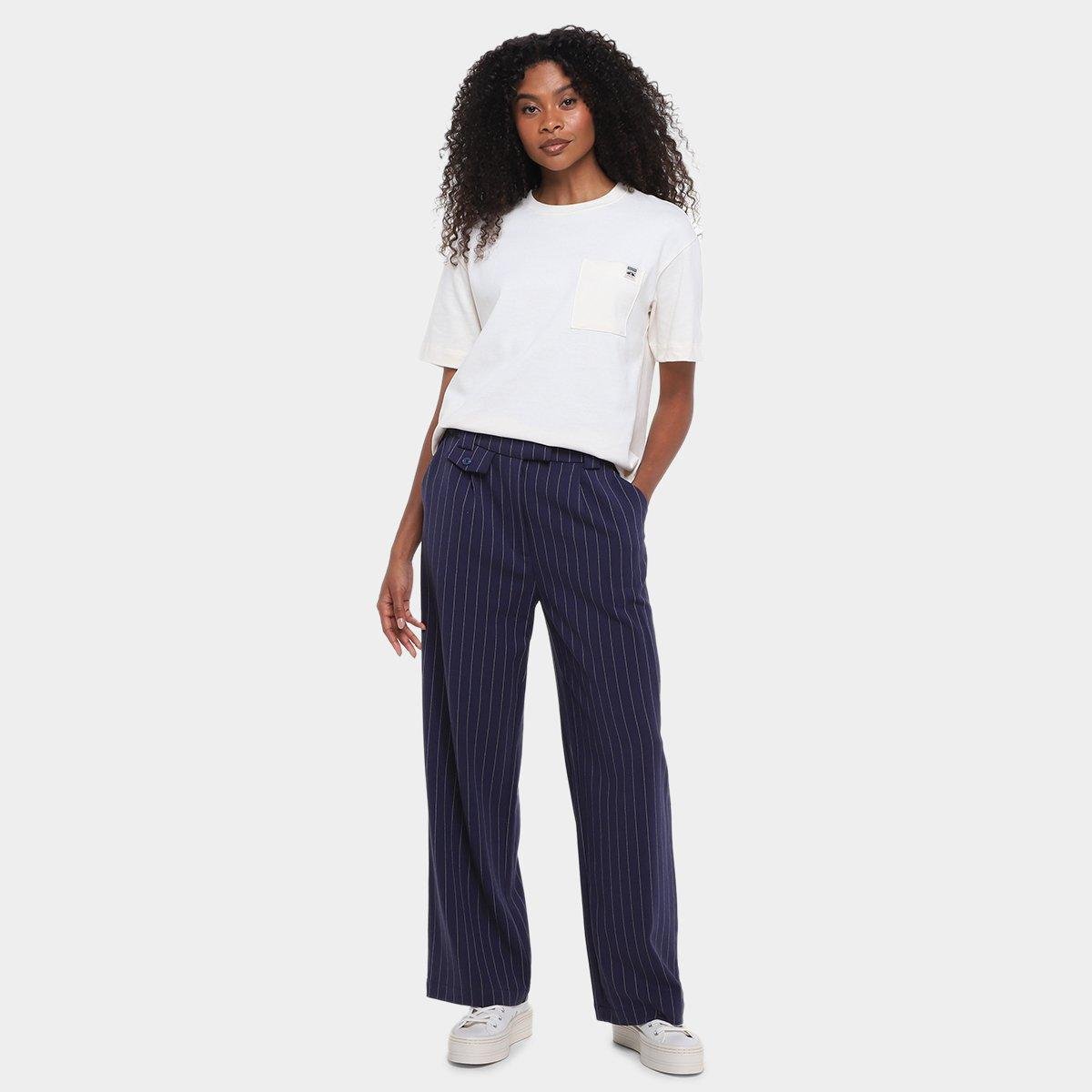 Calça Alfaitaria Hering Listrada Feminina - Tam: 42 - 3