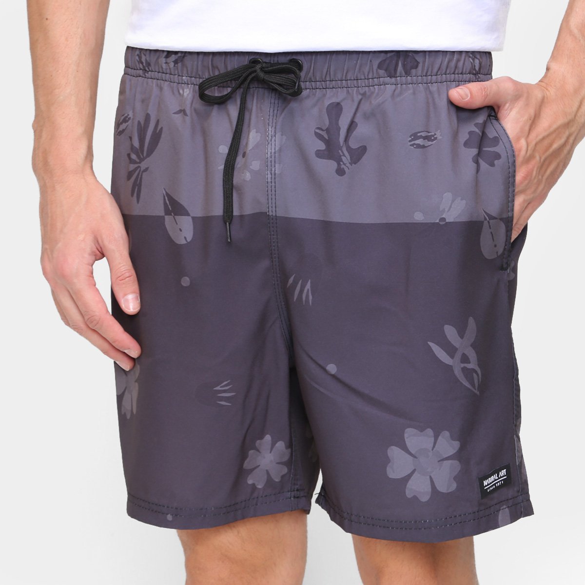 Short Natural Art Volley Trevo Masculino