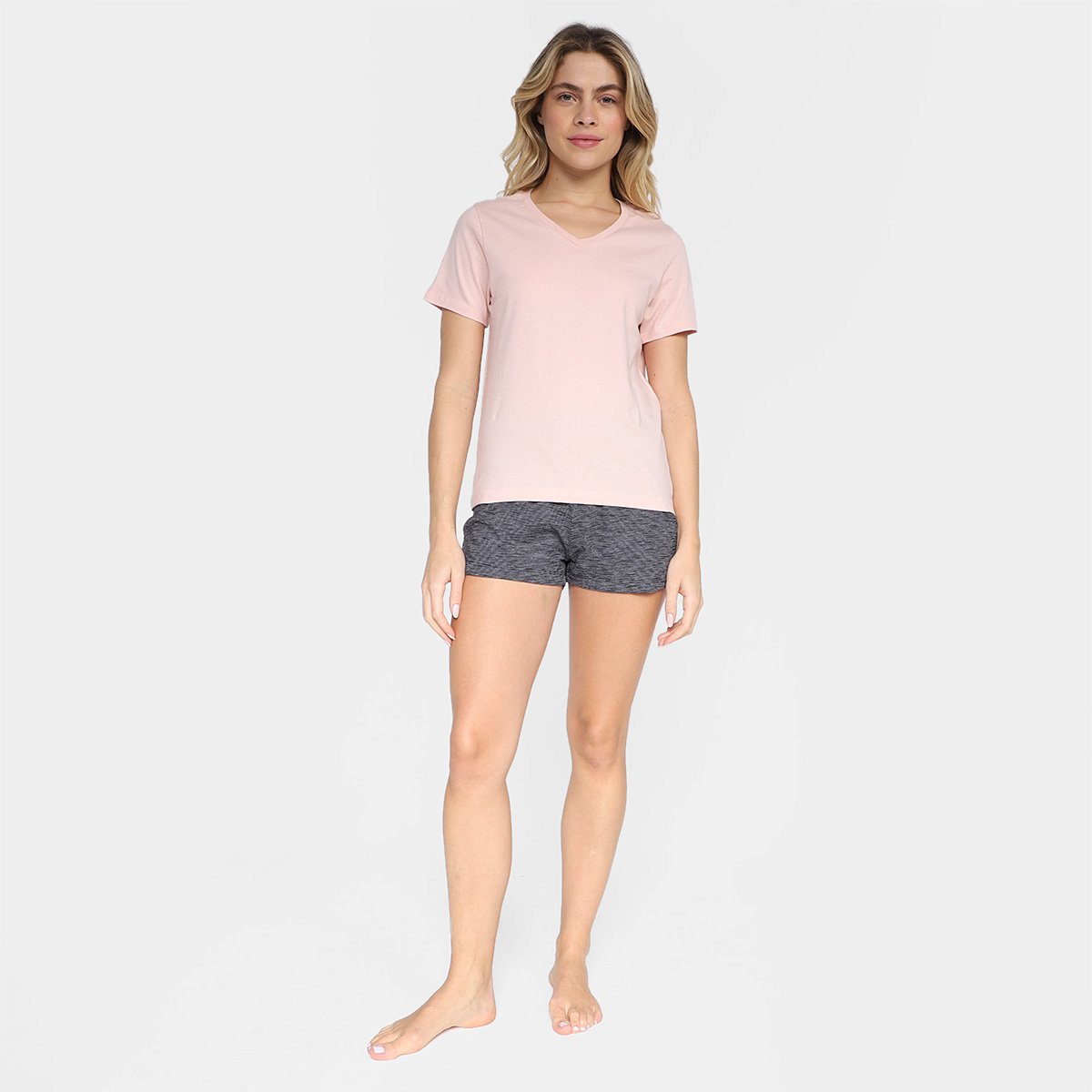 Pijama Hering Básico Curto Feminino - Tam: M - 3