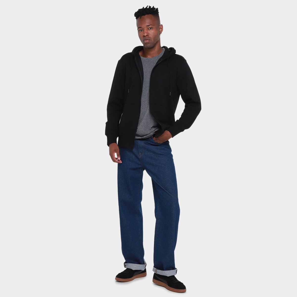 Jaqueta Hering Básica Capuz Masculina - Tam: M - 3