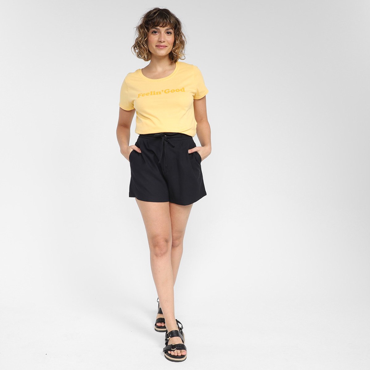 Short Hering Bolsos Cordão Feminino - Tam: 38 - 1