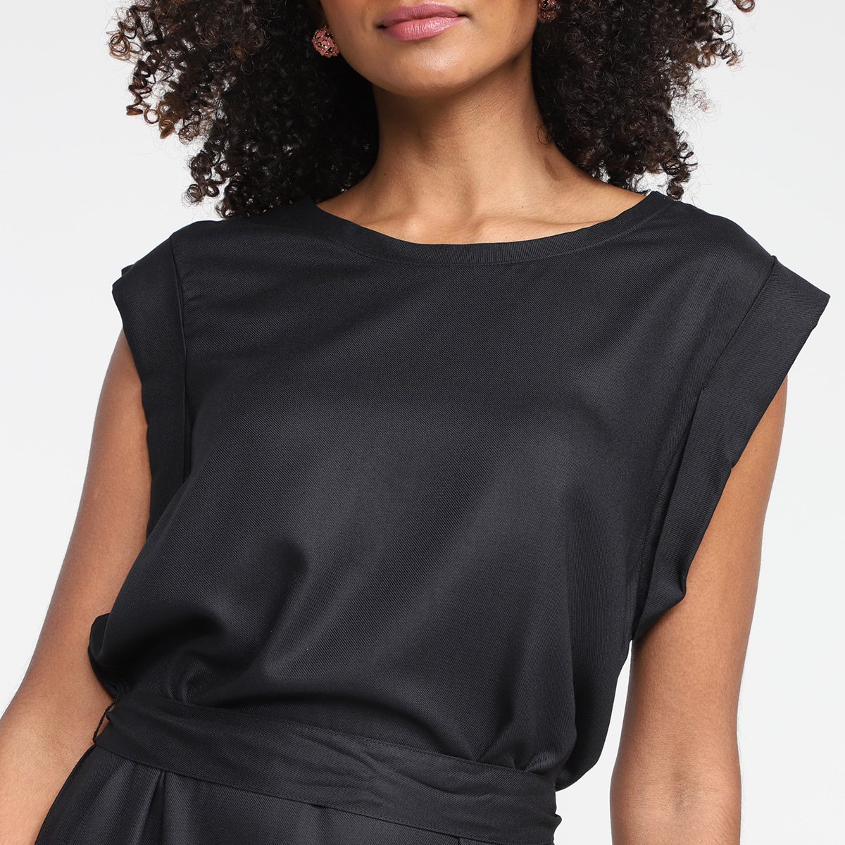 Vestido Hering Evasê Curto Liso Amarração - Tam: P - 2