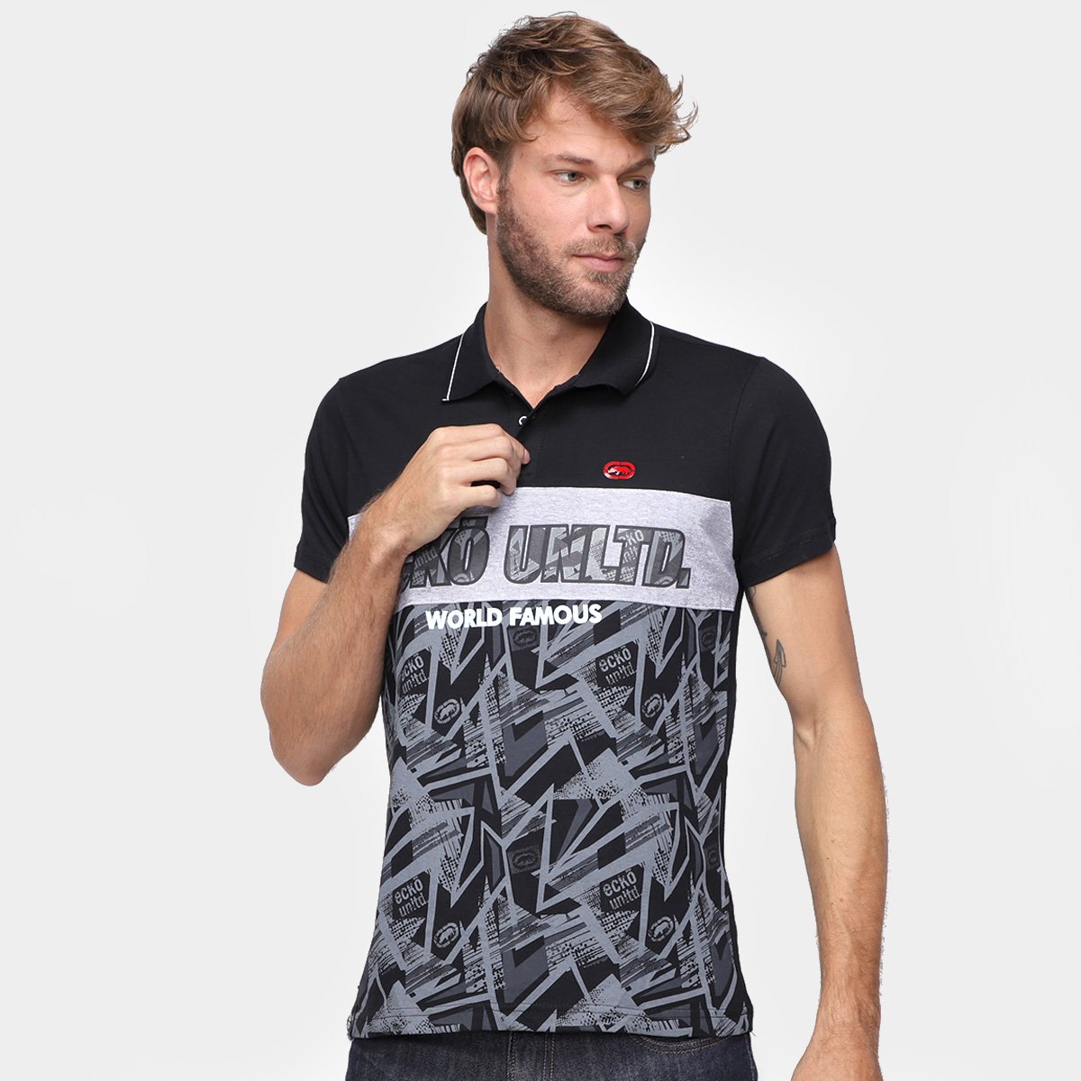 Camisa Polo Ecko World Famous Masculina