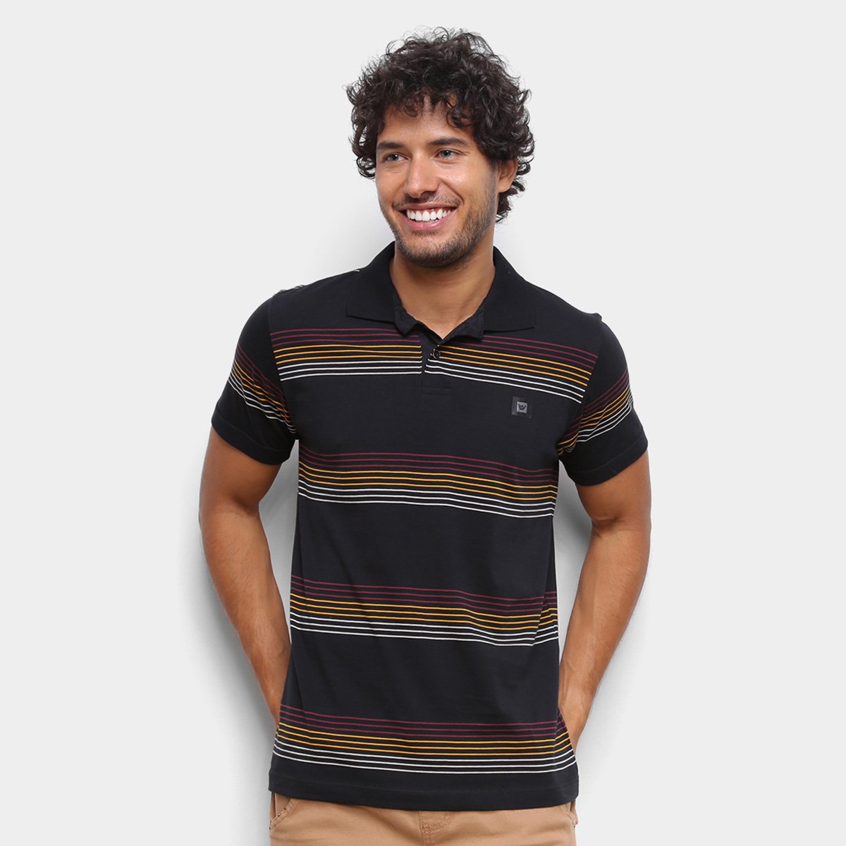 Camisa Polo Hang Loose Listrada Spruce Masculina