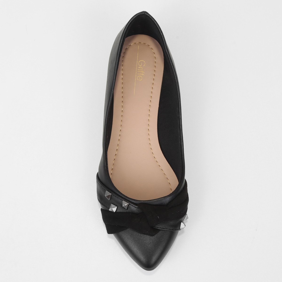 Sapatilha Griffe Bico Fino Tachas Feminina - Tam: 34 - 3