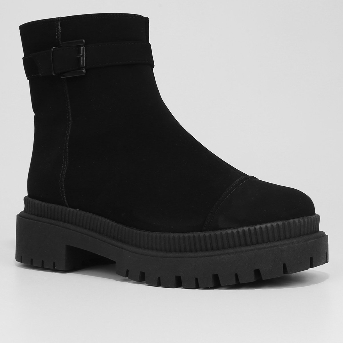 Bota Cano Curto Griffe Fivela Camurça Tratorada Feminina - Tam: 35 - 2