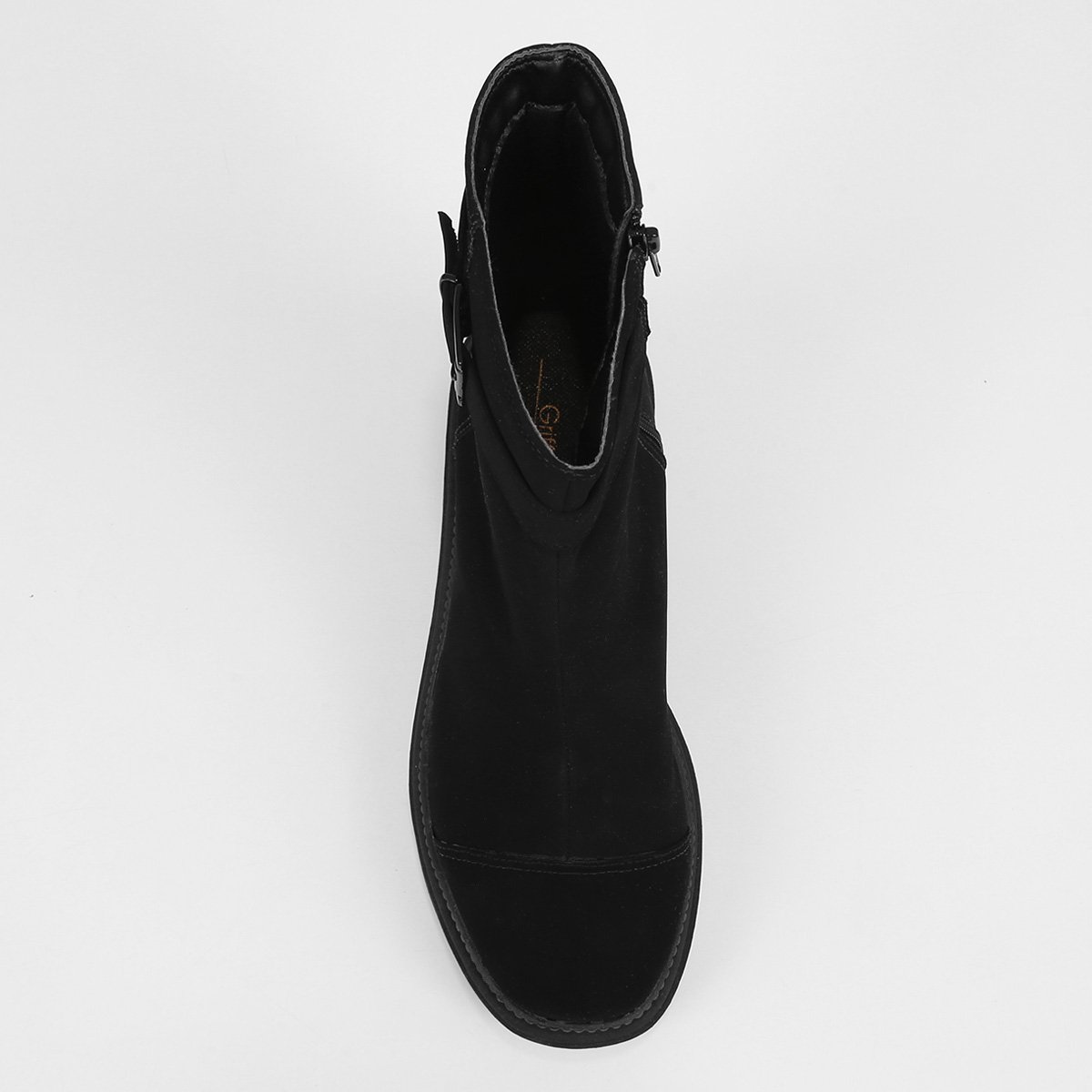 Bota Cano Curto Griffe Fivela Camurça Tratorada Feminina - Tam: 35 - 3