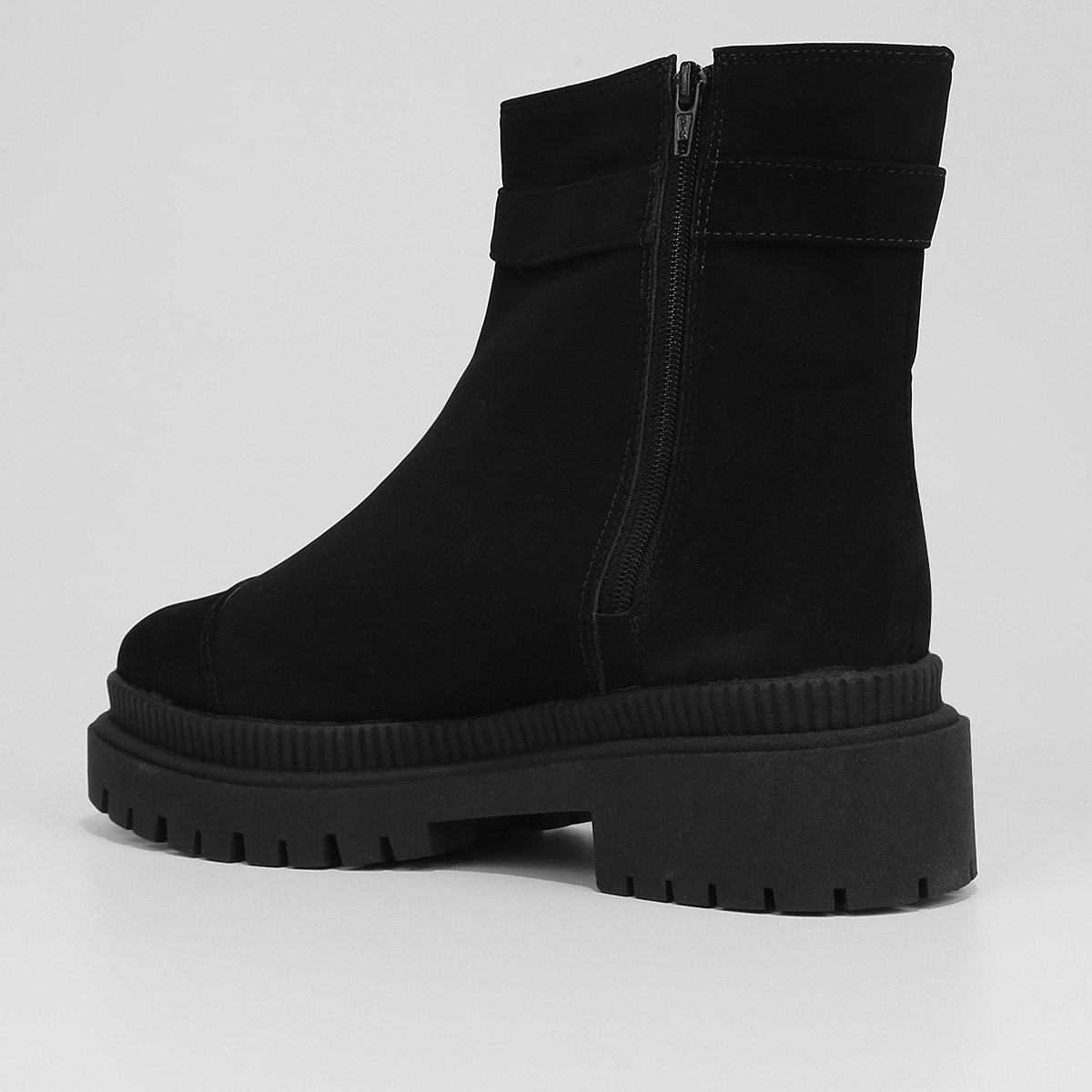 Bota Cano Curto Griffe Fivela Camurça Tratorada Feminina - Tam: 35 - 4