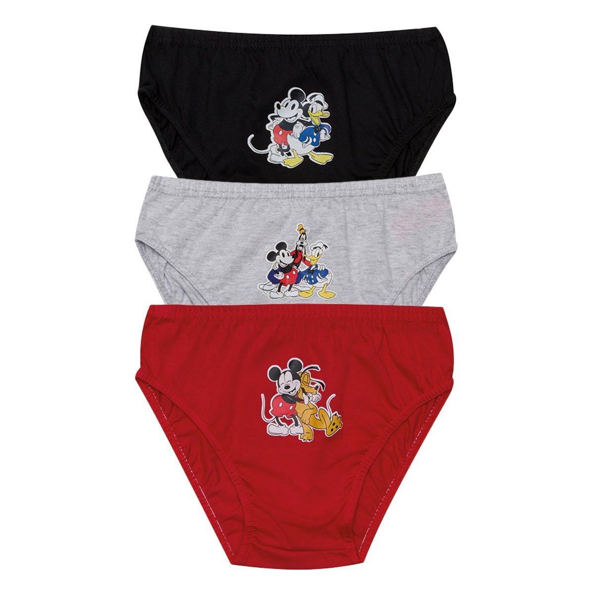 Kit Cueca Slip Infantil Evanilda Mickey C/ 3 Peças