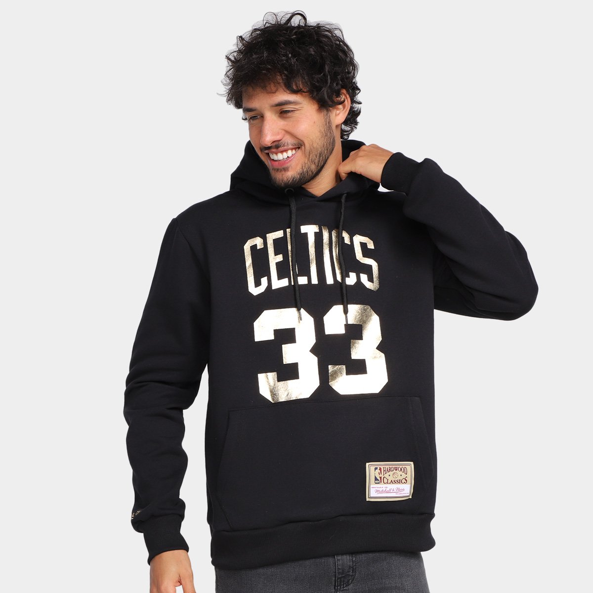 Moletom Boston Celtics Larry Bird Mitchell & Ness Canguru Masculino