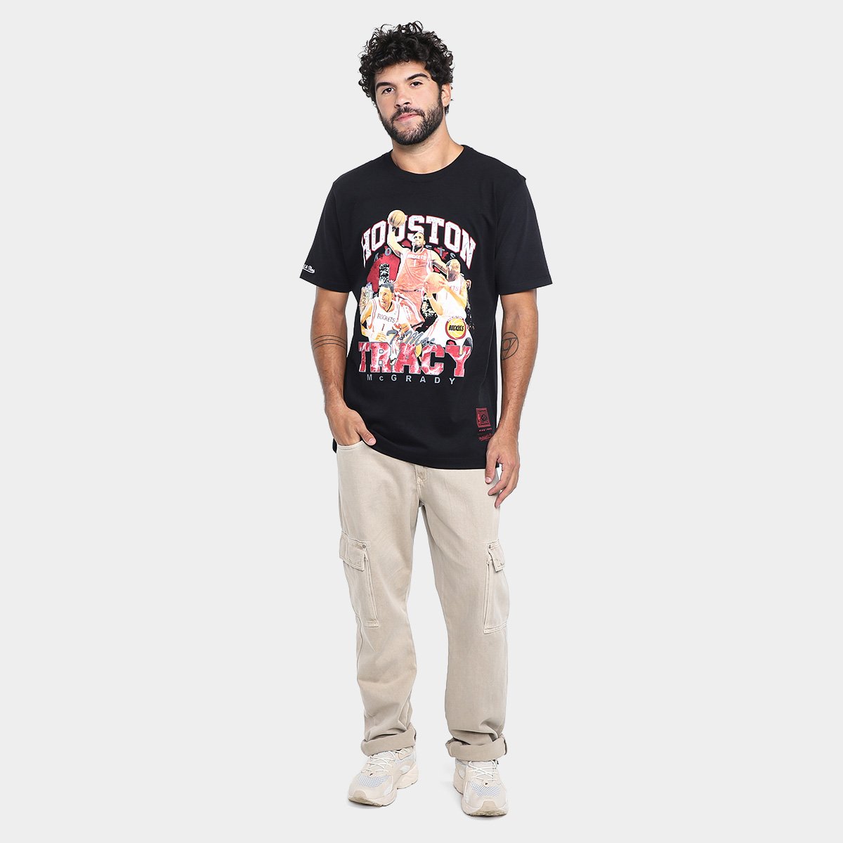 Camiseta Mitchell & Ness Houston Rockets McGrady Masculina - Tam: P - 4