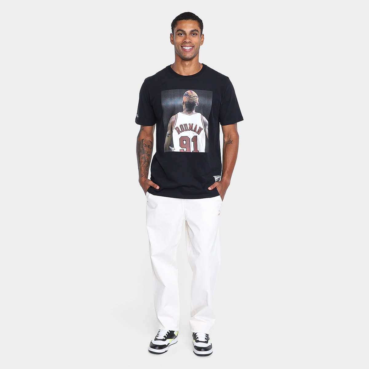 Camiseta Mitchell & Ness Chicago Bulls Slam Rodman Masculina - Tam: M - 4