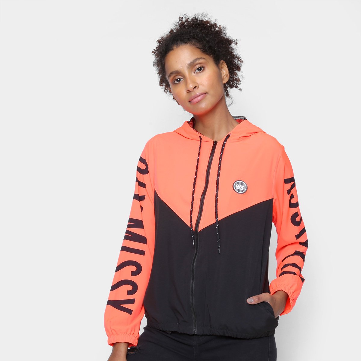 Jaqueta Qix Duo Color Lettering Feminina