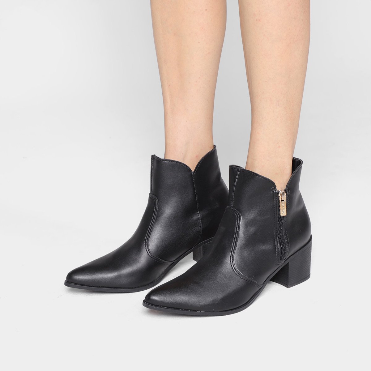 Bota Ankle Boot Cano Curto Via Uno Feminina - Tam: 35 - 1