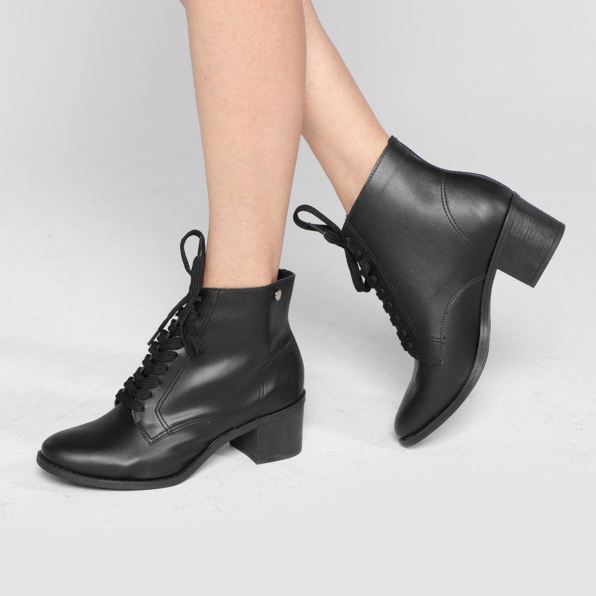 Bota Coturno Via Uno Salto Bloco Feminina - Tam: 34 - 1