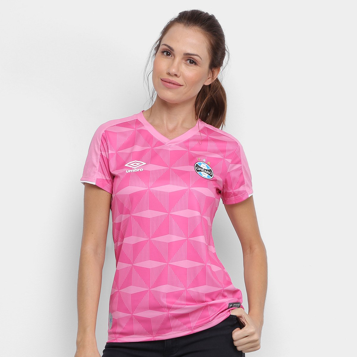 Camisa Grêmio Outubro Rosa 19/20 s/n° Umbro Feminina