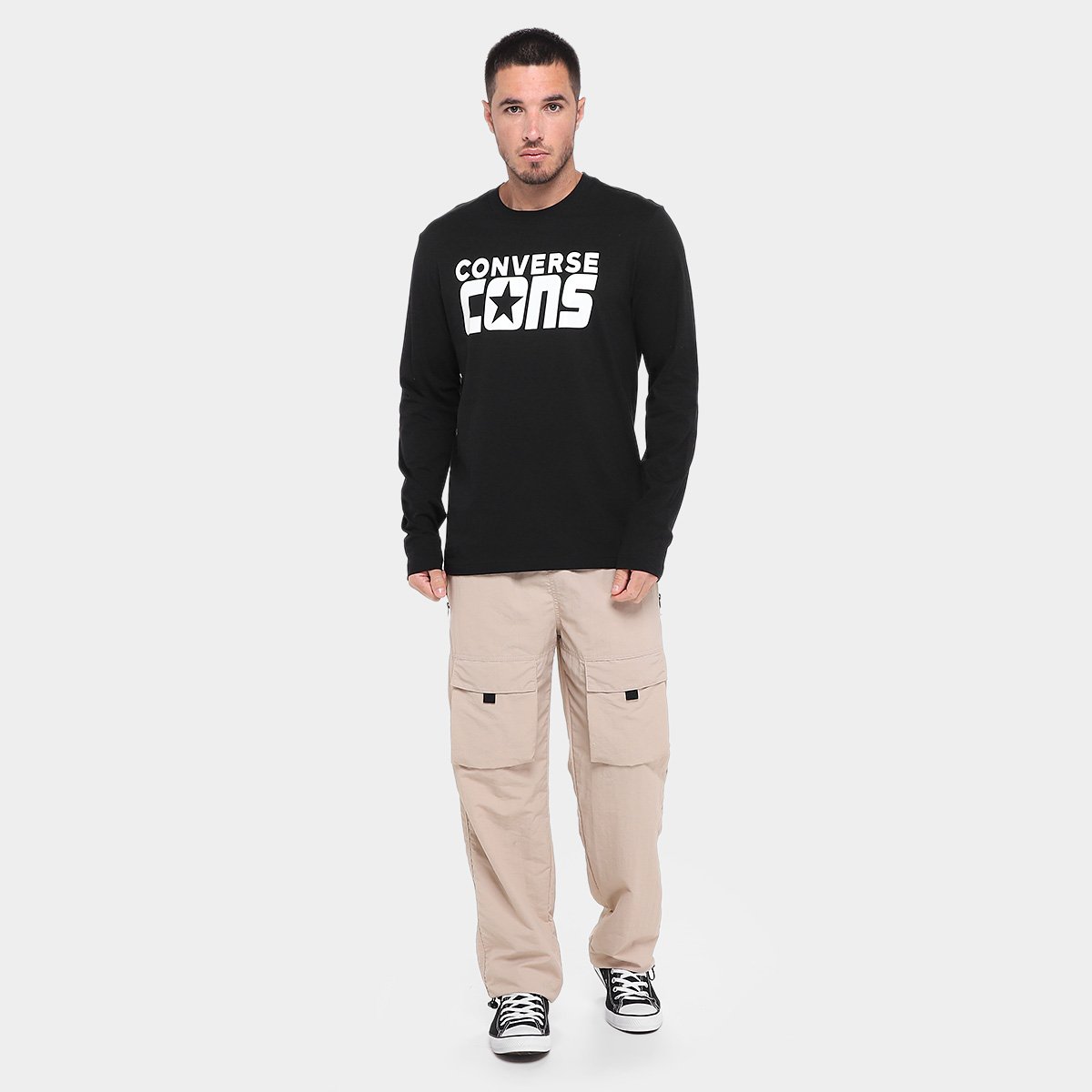 Camiseta Converse Standard Fit Manga Longa Masculina - Tam: M - 3