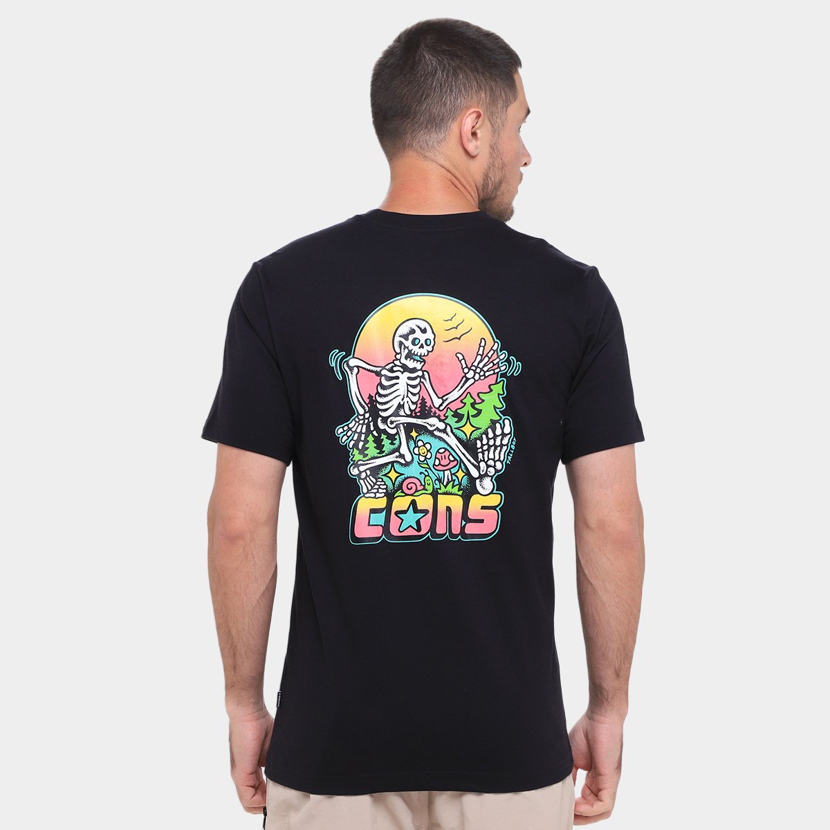 Camiseta Converse Skeleton Sunris Tee Masculina - Tam: M - 1