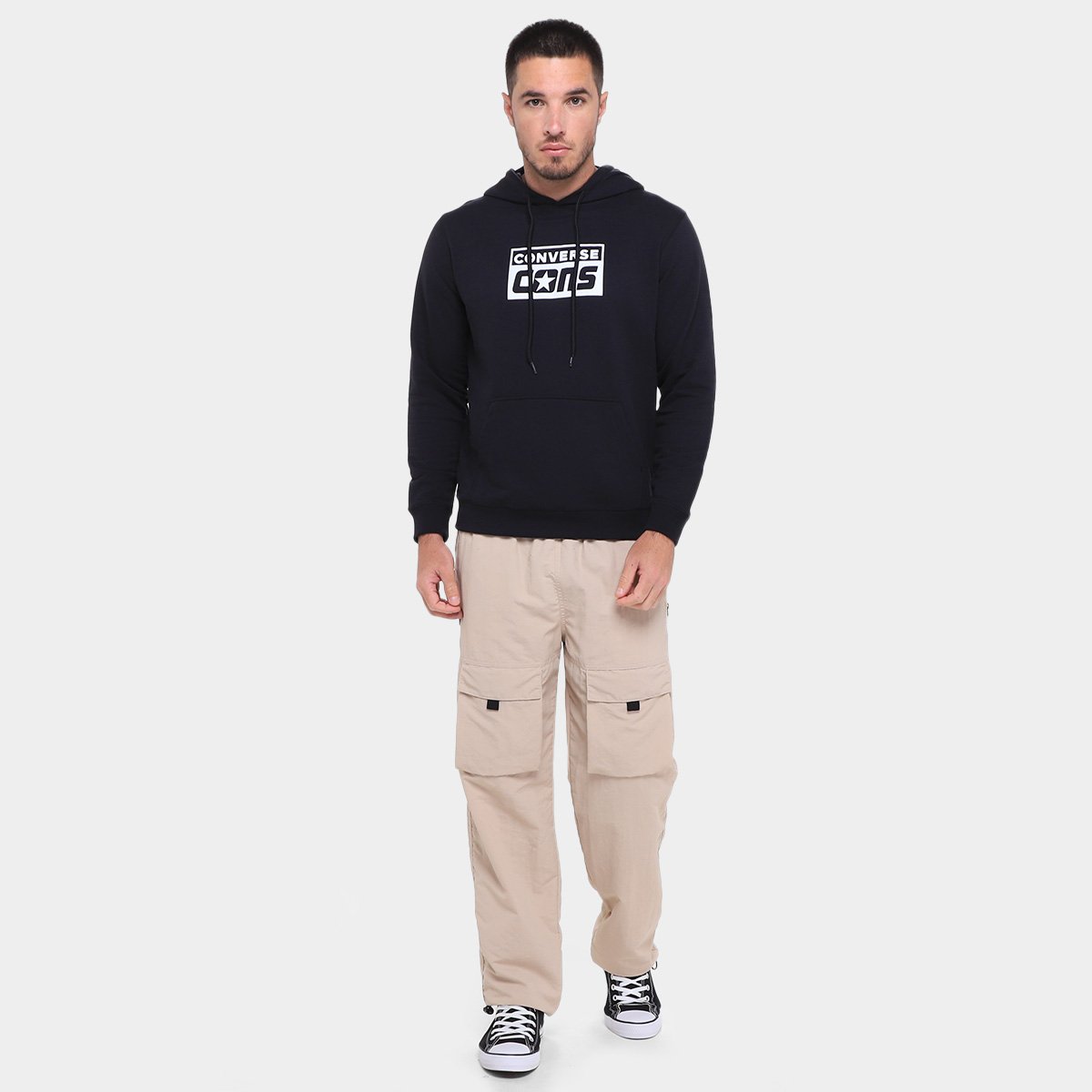 Moletom Converse Fleece Com Capuz Masculino - Tam: M - 3