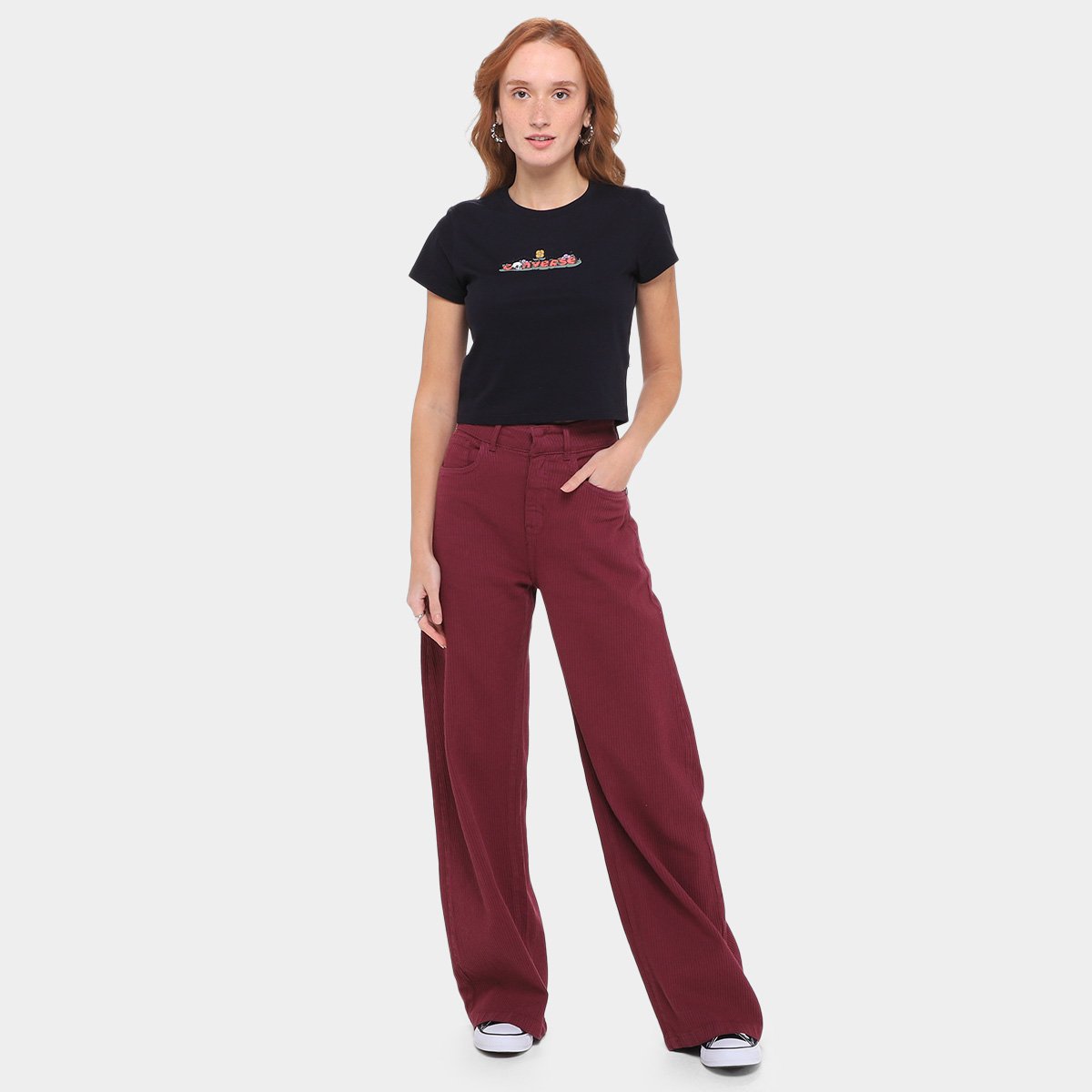 Camiseta Converse Cropped Grap Sta Fit Feminina - Tam: P - 3