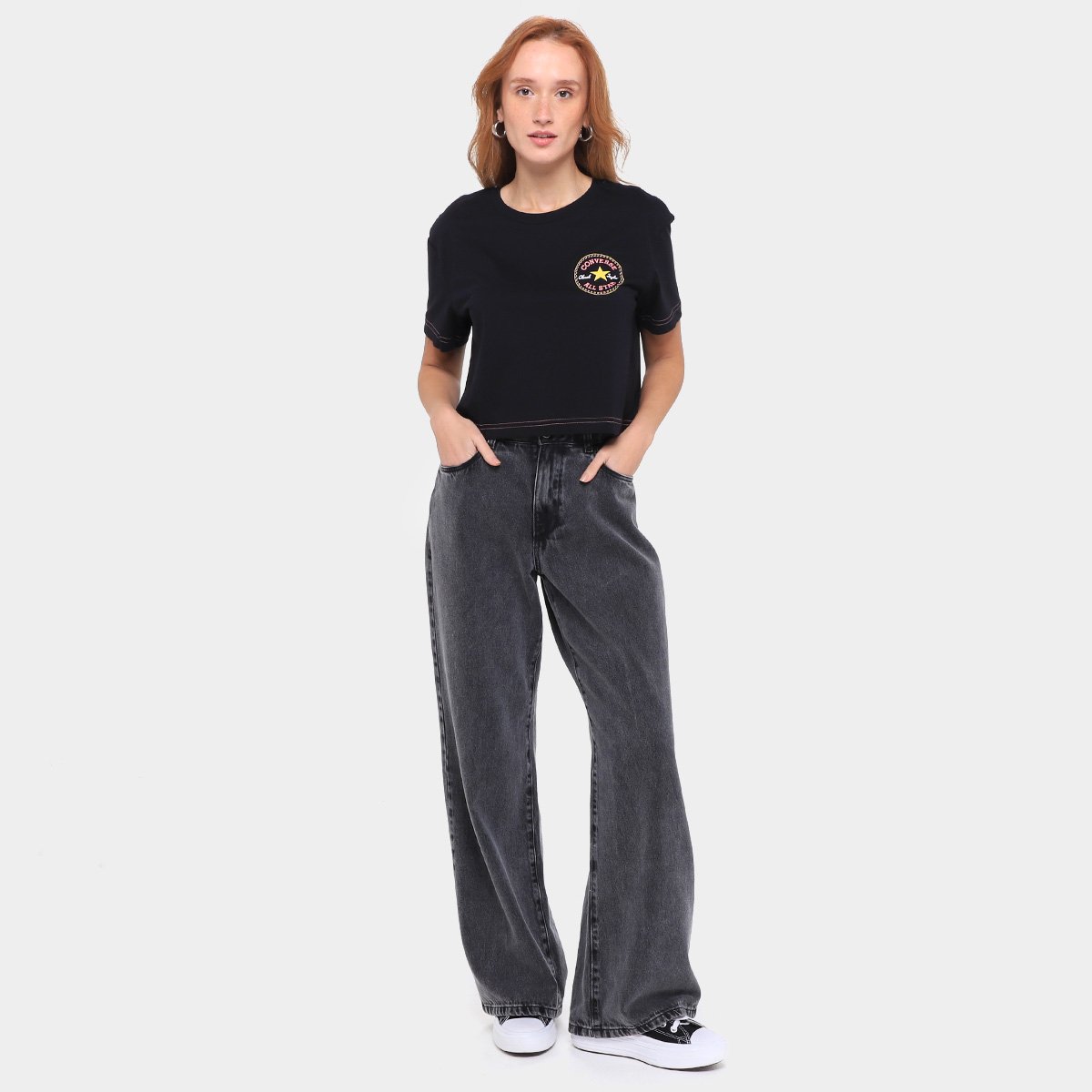 Camiseta Converse Go-To As Pach Cropped Feminina - Tam: EP - 3