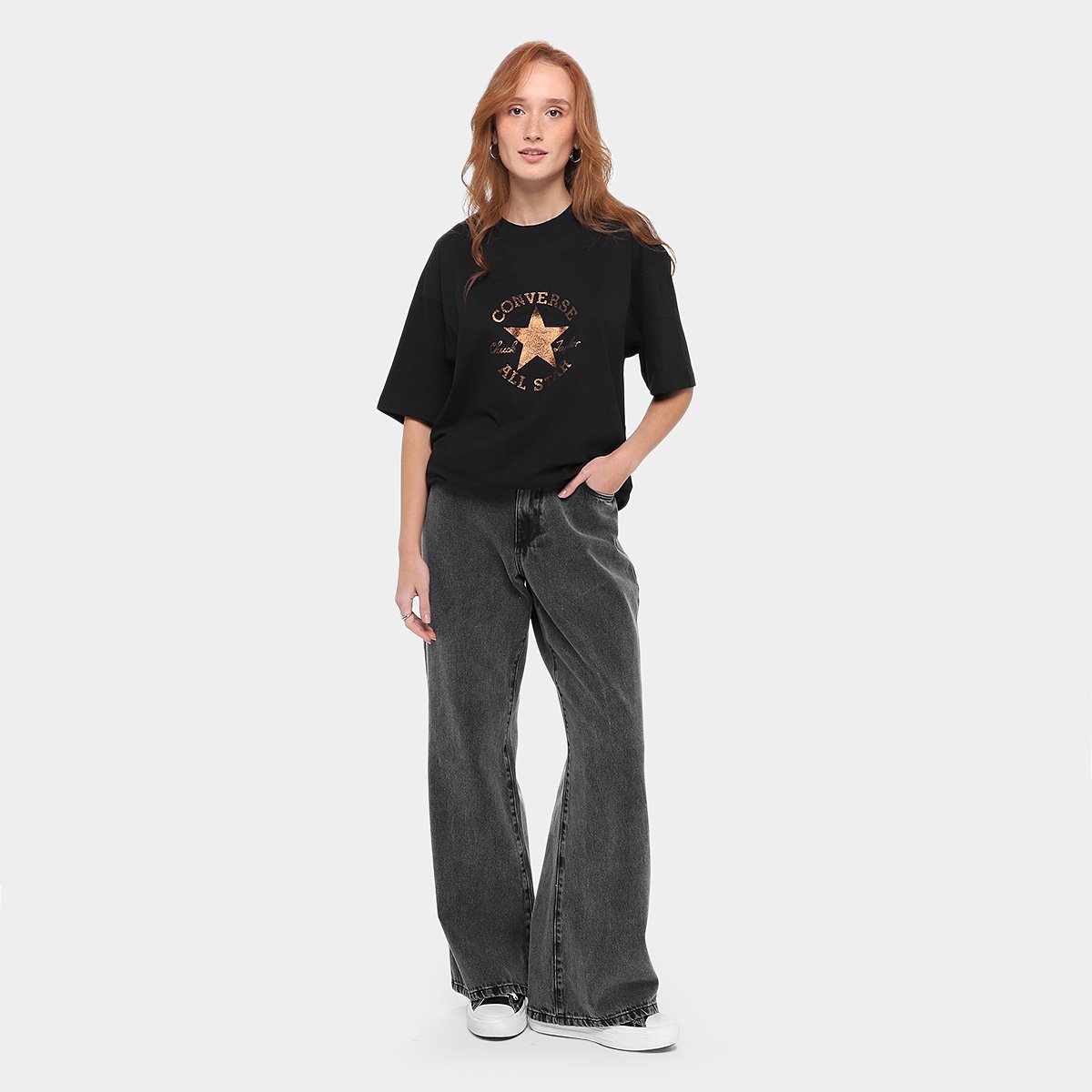 Camiseta Converse Prety Patin Over Feminina - Tam: P - 3