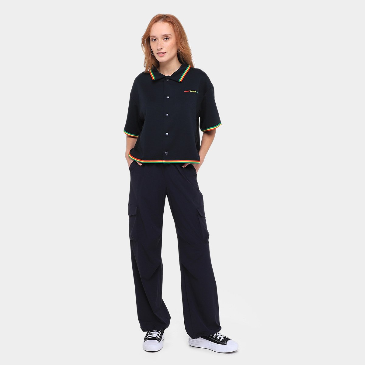 Camiseta Converse Daily Paper Cropped Feminina - Tam: GG - 3