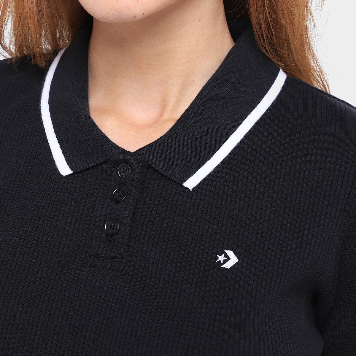 Camiseta Converse Slim Polo Top Feminina - Tam: G - 2