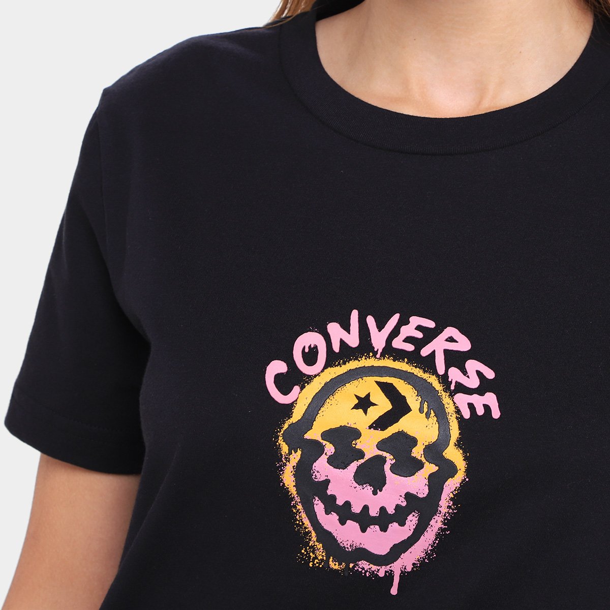 Camiseta Converse Spray Skull Baby Feminina - Tam: P - 2