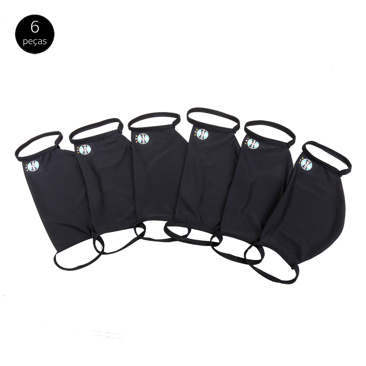 Kit de Máscaras de Proteção Grêmio Modelagem Ampla Laváveis - 6 Unid