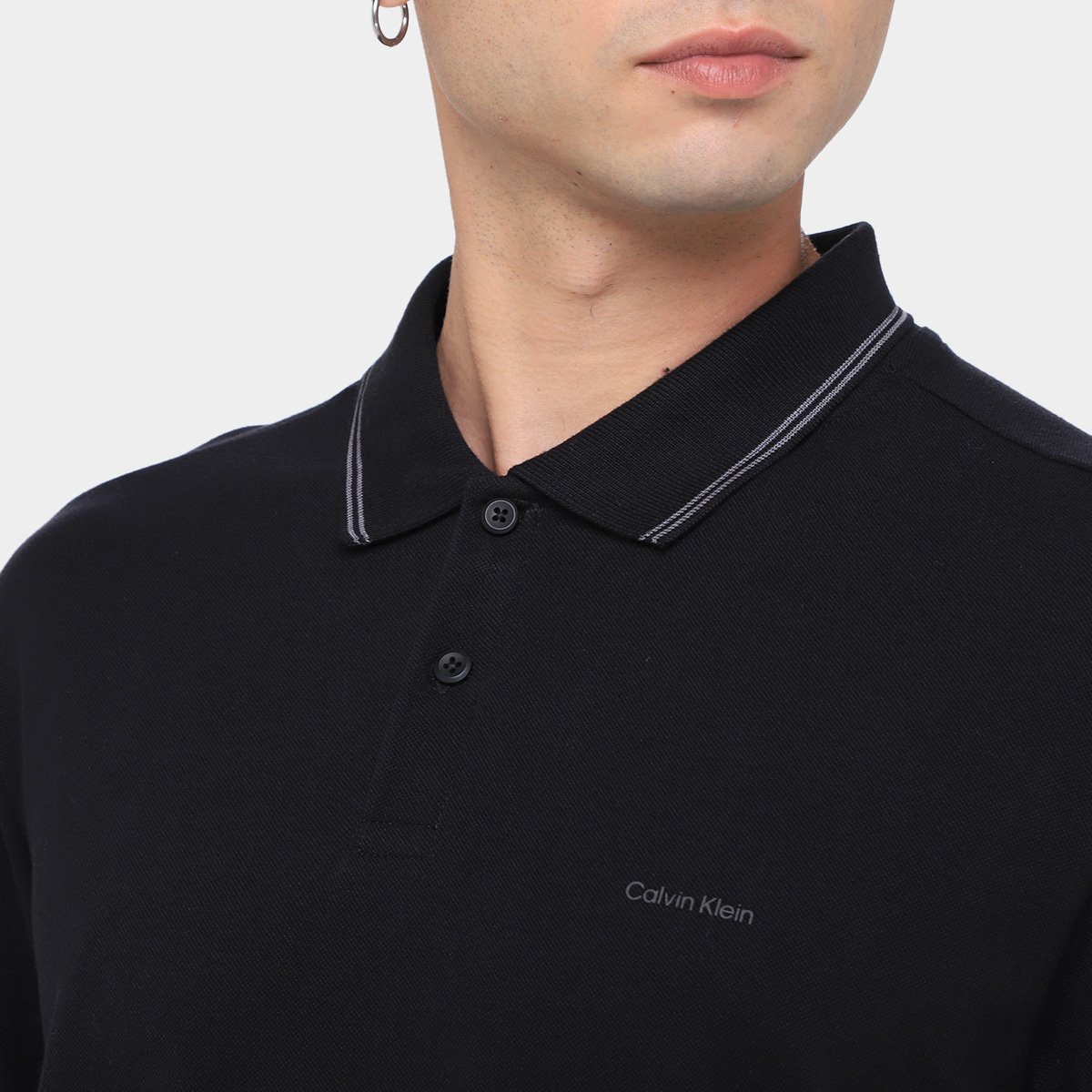 Camisa Polo Calvin Klein Regular Básica Masculina - Tam: P - 2