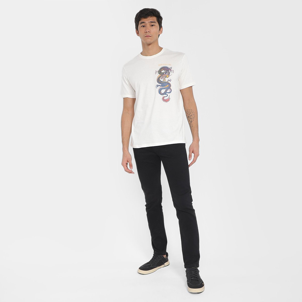 Calça Sarja Skinny Calvin Klein Infinite Bla Masculina - Tam: 44 - 3