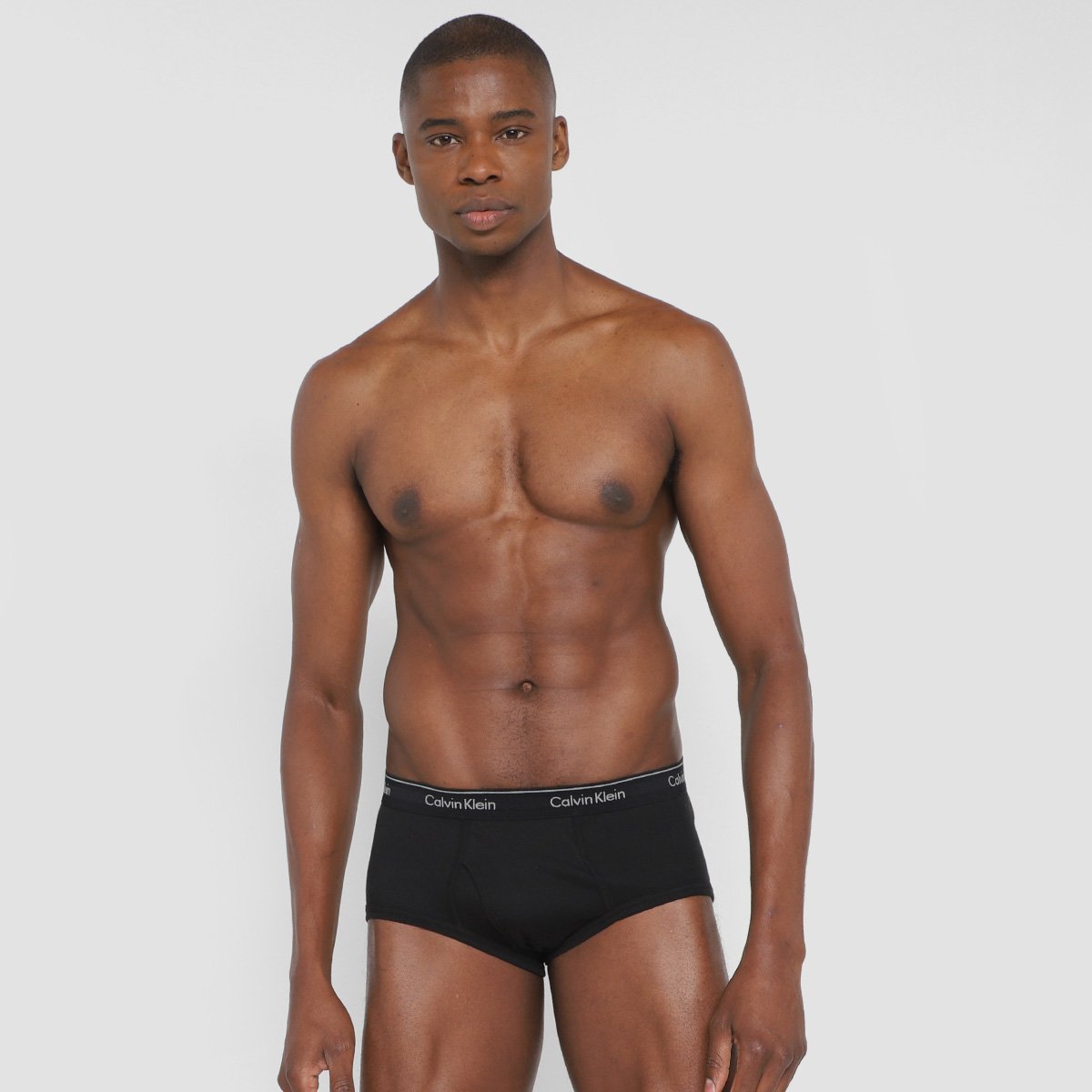 Kit Cueca Slip Calvin Klein Brief Rib Masculina - Tam: P - 1