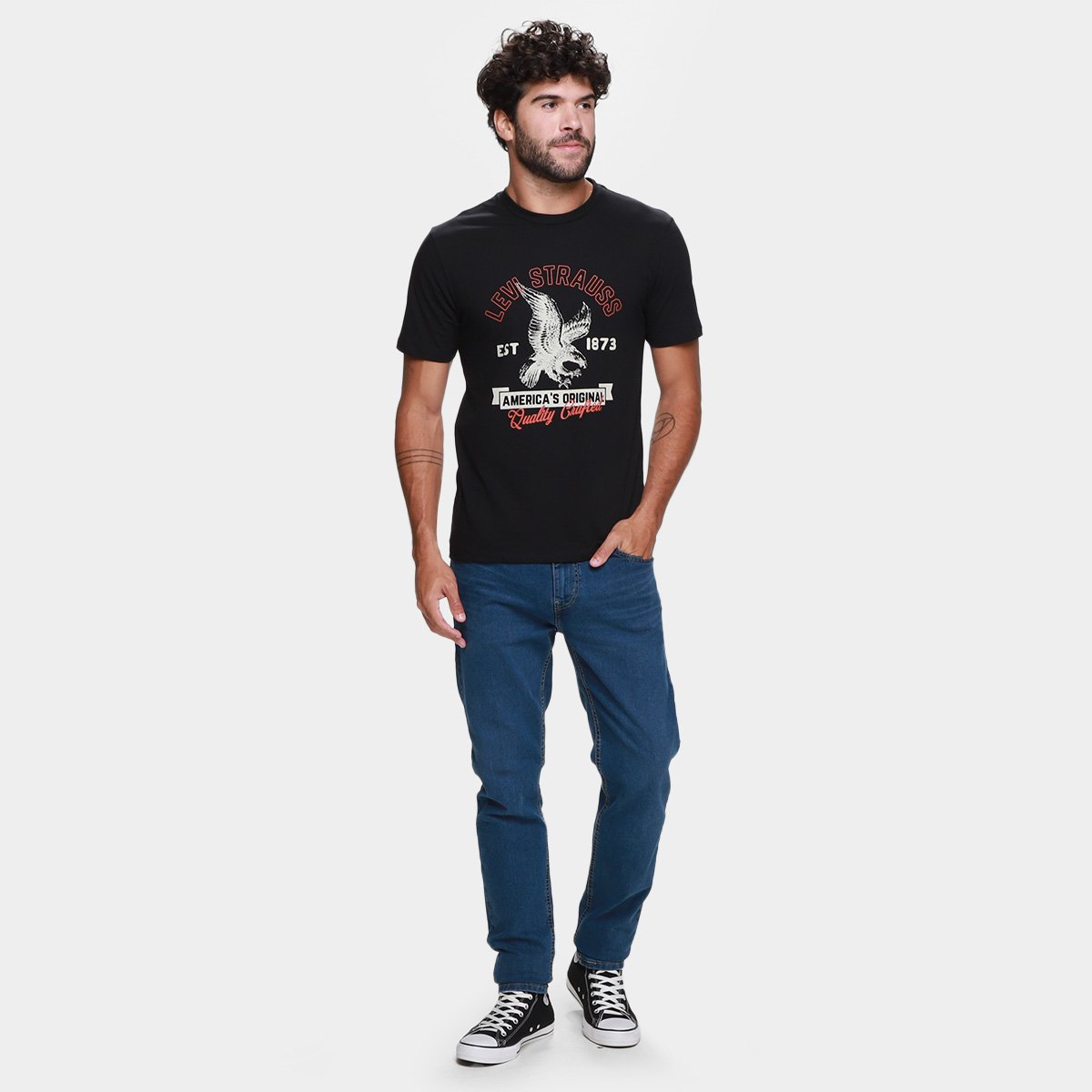 Camiseta Levis Graphic set-in Neck Masculina - Tam: P - 4