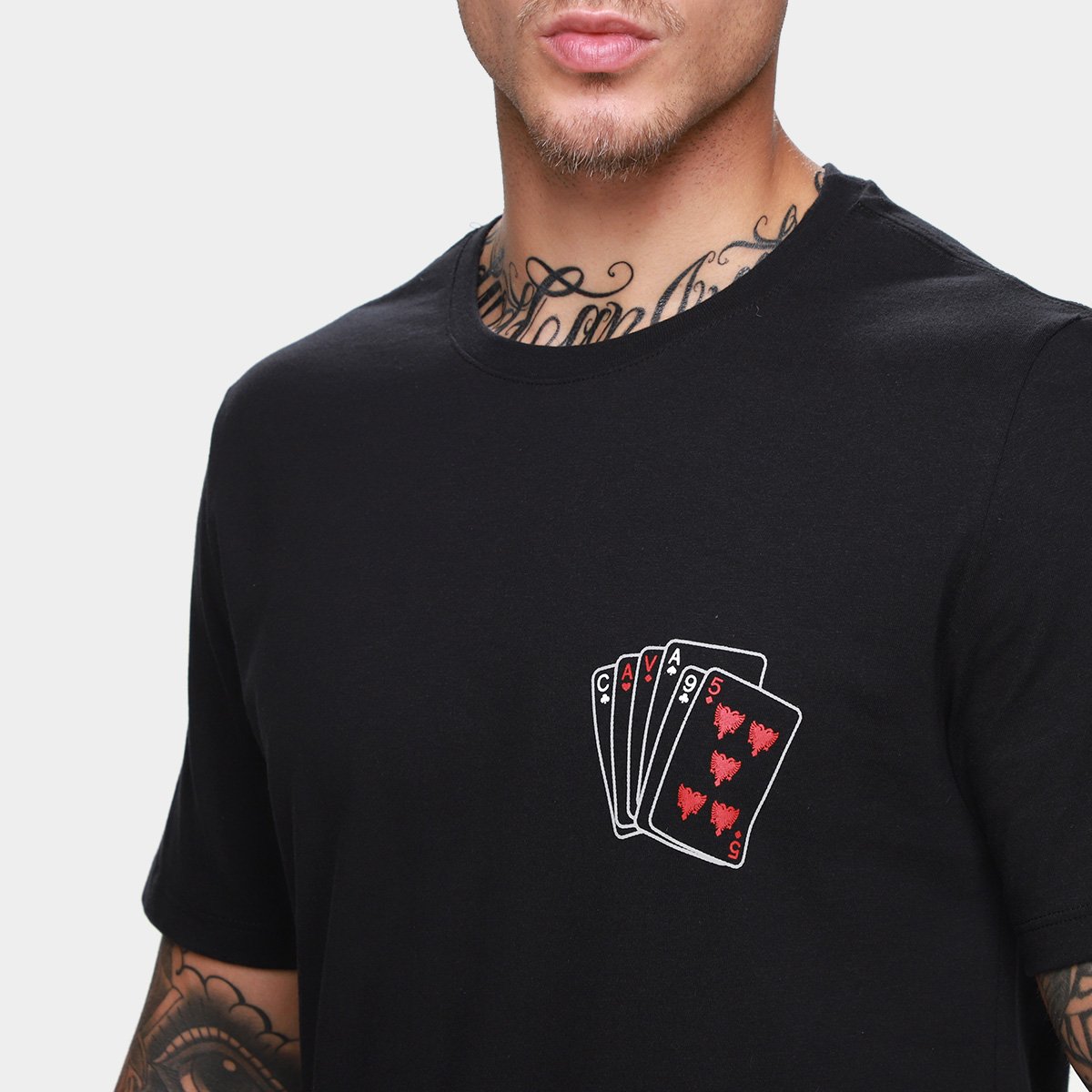 Camiseta Cavalera Indie Baralho Masculina - Tam: P - 2