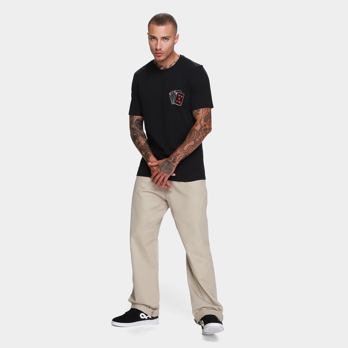 Camiseta Cavalera Indie Baralho Masculina - Tam: P - 3